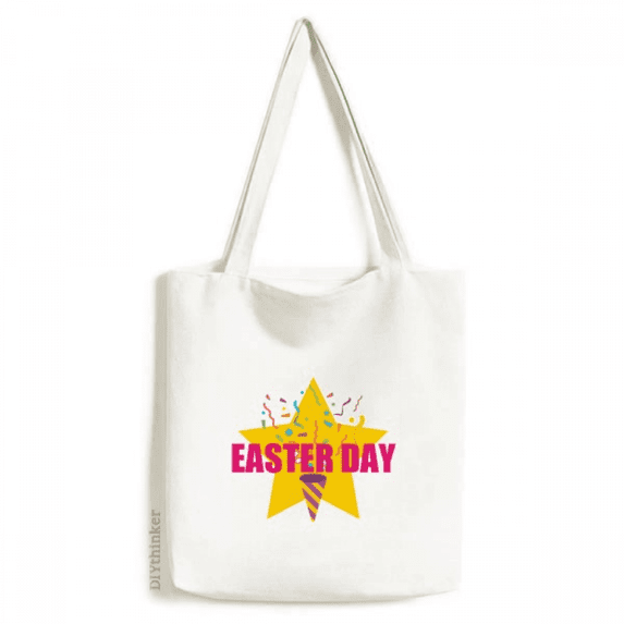 Happy Easter Day Return Tote Canvas Bag Shopping Satchel Casual Handbag
