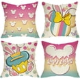 thumbnail image 1 of Happy Easter Decorative Throw Pillow Covers 18 x 18 Set of 4, Gradient Pastel Bunny Rabbit Porch Outdoor Home Decor, Spring Easter Egg Polka Dots Butterfly Couch Cushion Case, 1 of 6