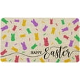 thumbnail image 1 of Happy Easter Door Mat 30 X 17 Inch Easter Bunny Welcome Peeps Doormat Indoor Outdoor Entrance Floor Rug Non Slip Spring Easter Decor Low Profile Mats, 1 of 6
