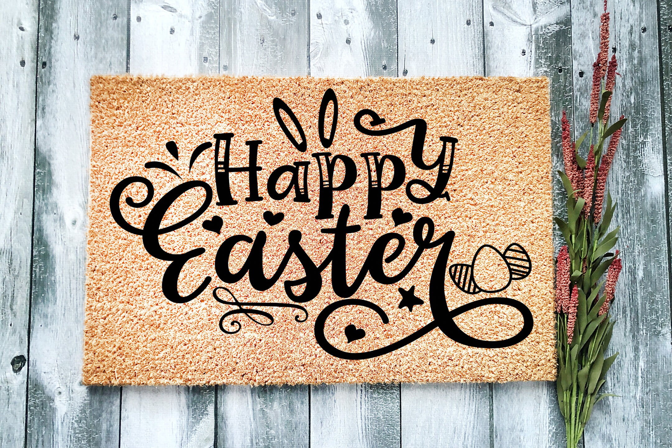 Happy Easter | Easter Gift | Holiday Welcome Mat | Custom Door Mat ...