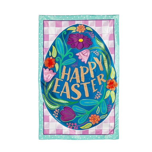 Happy Easter Egg Applique House Flag