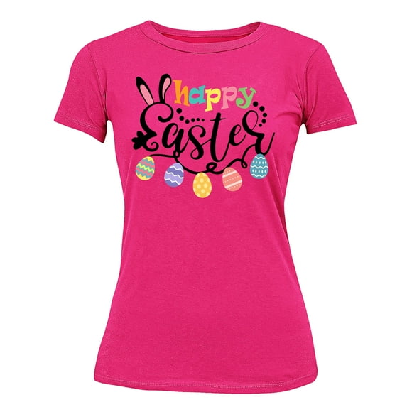 Happy Easter Egg Hunting Church Christian Event Group Women's T-shirt, XL, Cyber Pink