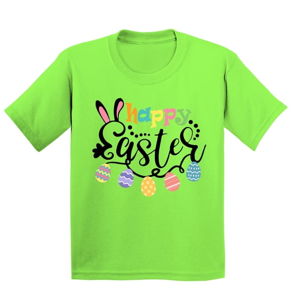 Happy Easter Egg Hunting Church Christian Event Group Youth T-shirt, Youth L, Lime