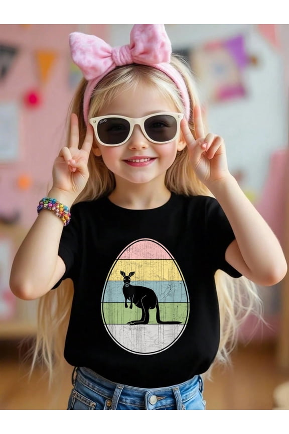 Happy Easter Egg Kangaroo Graphic Funny Easter Day Kangaroo Kids T-Shirt Graphic T-shirts for boys and girls