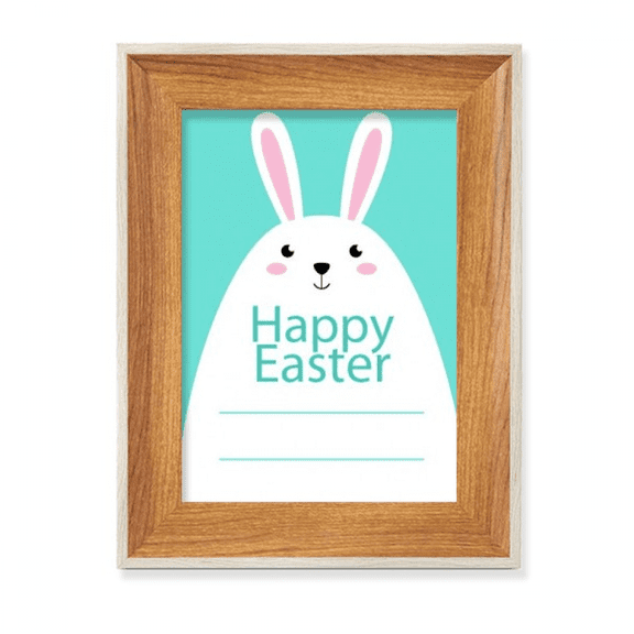 Happy Easter Festival Blue Bunny Pattern Desktop Wooden Photo Frame Display Picture Art Painting Multiple Sets