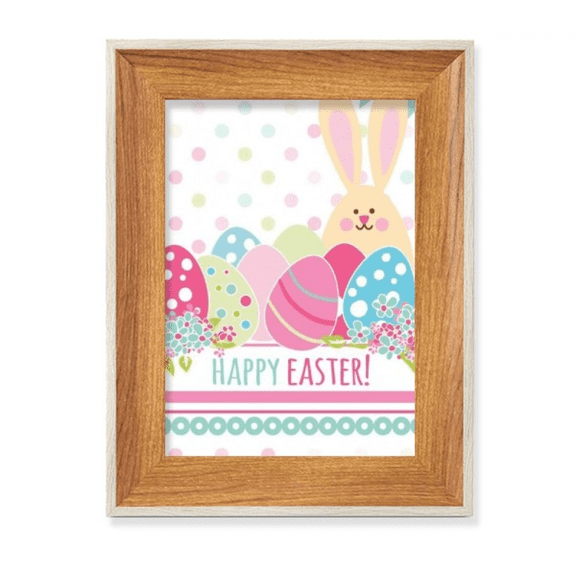 Happy Easter Festival Colored Egg Desktop Wooden Photo Frame Display Picture Art Painting Multiple Sets