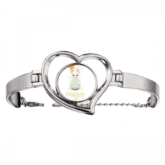 Happy Easter Festival Egg Bow Bracelet Heart Jewelry Wire Bangle