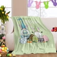 thumbnail image 1 of Happy Easter Flannel Fleece Throw Blanket Cute Gnomes and Eggs Carrots Soft Blankets,40x50In Colored Egg Lightweight Micrifiber Blanket for Kid/Teen/Men Bedroom, Living Room Couch Sofa Green, 1 of 6
