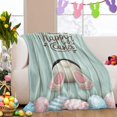 thumbnail image 1 of Happy Easter Flannel Fleece Throw Blanket Soft Blankets,40x60In Cute Bunny Tail Stripes Eggs Lightweight Micrifiber Blanket for Kid/Teen/Men Bedroom, Living Room Couch Sofa Teal Wooden Grain, 1 of 6