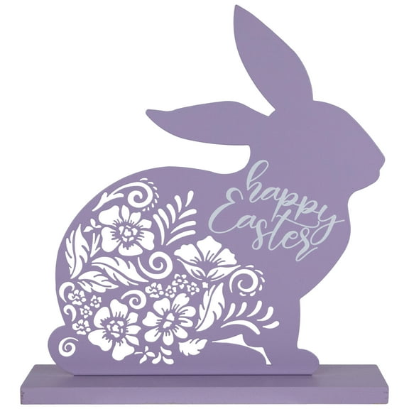Northlight Happy Easter Floral Cut-Out Bunny Decoration - 13"