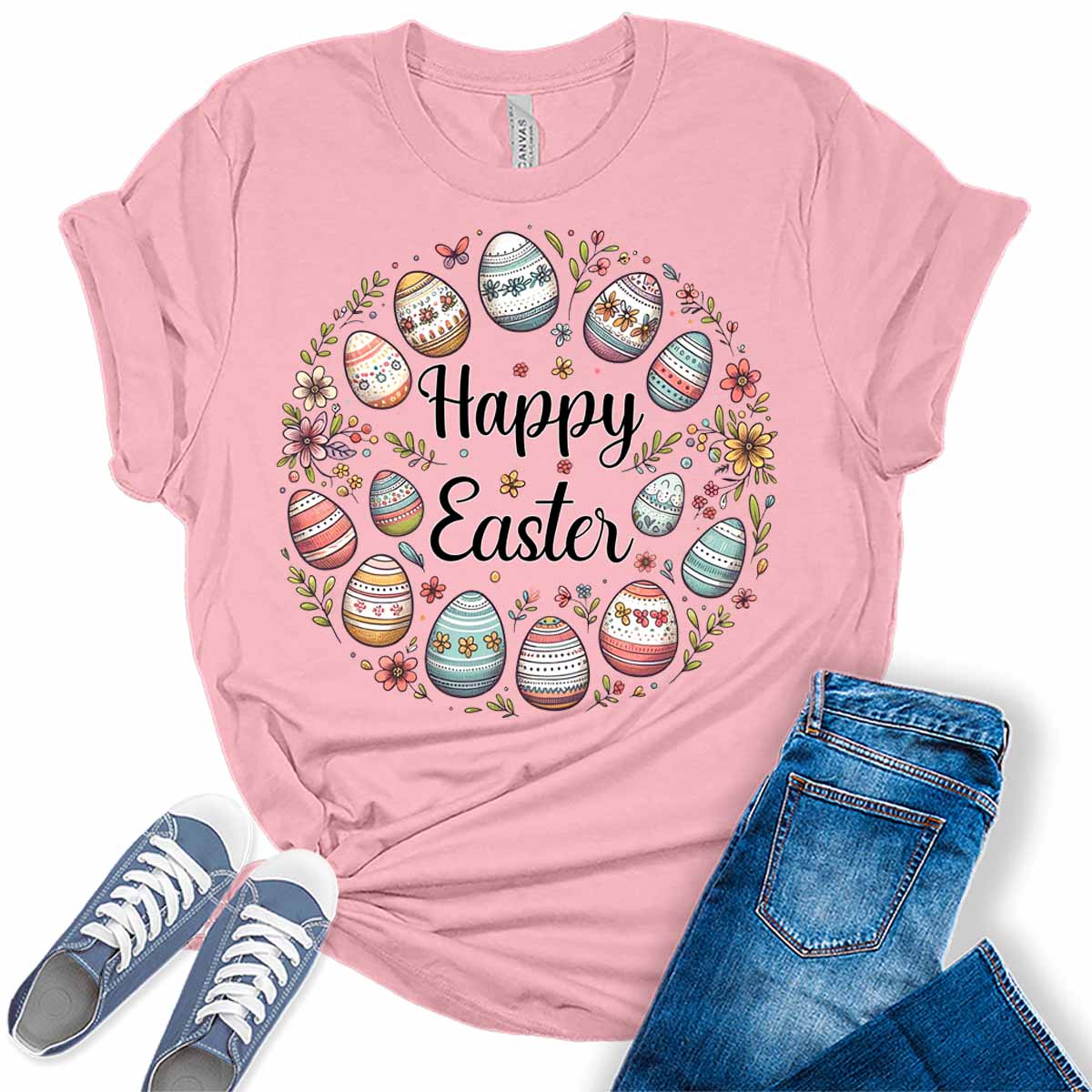 Happy Easter Shirts for Women Easter Bunny TShirt Rabbit Graphic Tees