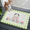 thumbnail image 1 of Happy Easter Front Door Rugs 2x3 ft White Rabbit Tail Pink Blue Eggs Floral Wood Grain Green Plaid Small Rug for Entryway Non Slip Washable Bathroom Door Mat Absorbent Floor Mat for Indoor Entrance, 1 of 1