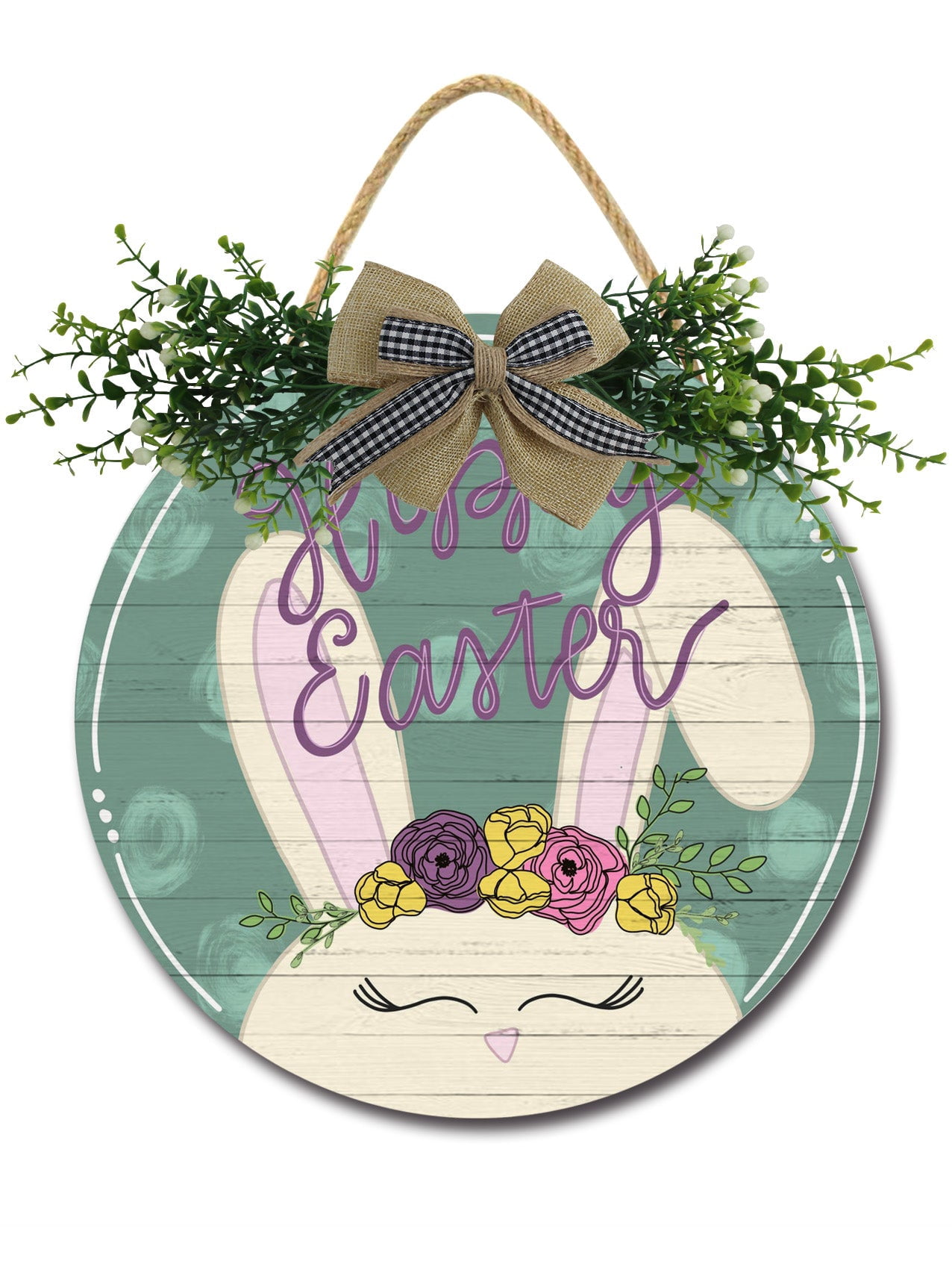 Happy Easter Front Door Sign Funny Wreaths Hanging Wooden Plaque ...