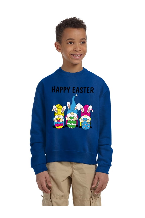 Happy Easter Funny Bunny Easter Sweatshirt for Kids Sweater - Youth S M L XL - Christian Holiday Easter Tee for Boys for Girls