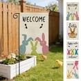 thumbnail image 1 of Happy Easter Garden Flag 18x12 Inch 18x12 Inch Easter Bunny Spring Yard Flag Banners,Double-Sided Burlaps For Easter Basket Fillers Farmhouse Spring Outdoor Patio Home Party Decorations, 1 of 7