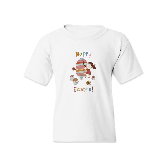 Happy Easter! Girl T-Shirt Juniors -Image by Shutterstock, Large