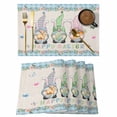 thumbnail image 1 of Happy Easter Gnome Placemats Set of 2, Rabbits Butterfly Flowers Spring Blue Plaid Non-Slip Place Mats Washable Table Mats for Kitchen Dining Table Decorations Indoor/Outdoor, 1 of 9
