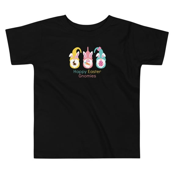Happy Easter Gnomies Toddler T Shirt (Black, 2T)