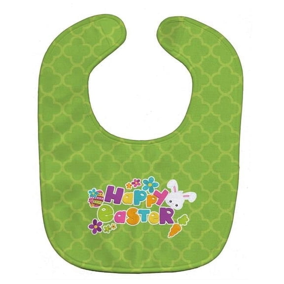 Happy Easter Green Quatrafoil Baby Bib