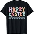 thumbnail image 1 of Happy Easter Groovy Rabbit Bunny Eggs Easter Day T-Shirt, 1 of 3