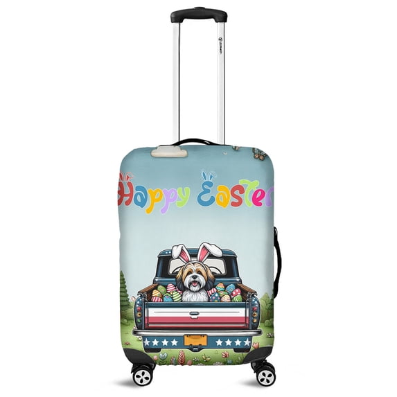 Happy Easter Havanese American Flag Truck Bunny Ears Travel Luggage Cover Havanese Dog Lover Gifts Idea Suitcase Dust Protective Decor - 03001