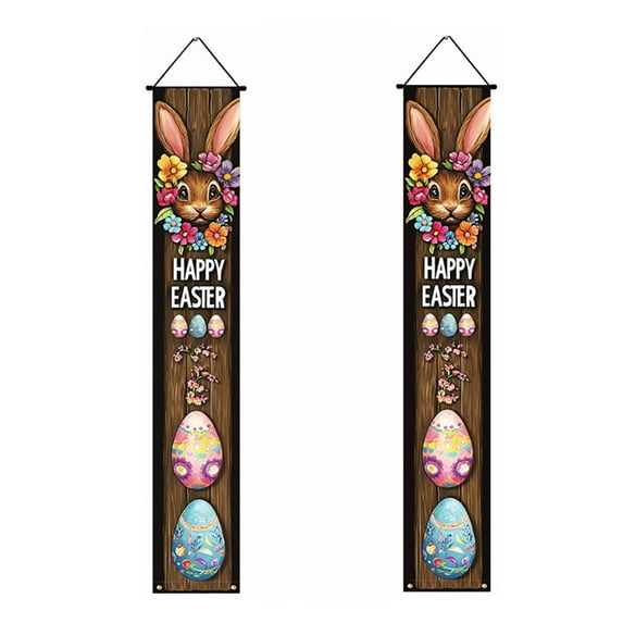 Happy Easter He Is Risen Porch Sign Banner Easter Party Hanging Banner Decorations for Home Wall Front Door Decor Easter Party Supplies 71x12in
