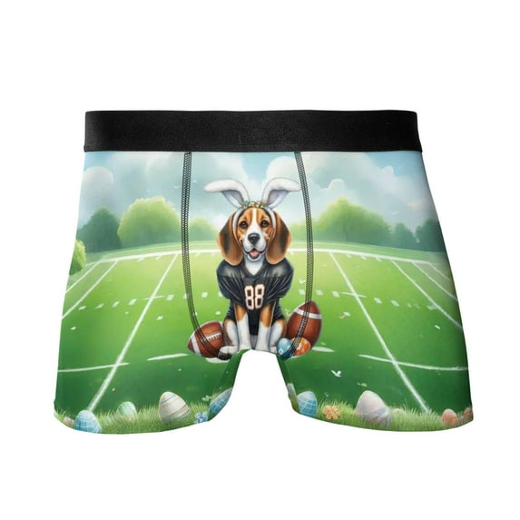 Happy Easter Hello Spring Beagle Playing Football All Over Print Boxer Briefs Underwear for Men Dad Beagles Dog Lover Gifts Idea - 13003
