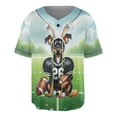thumbnail image 1 of Happy Easter Hello Spring Miniature Pinscher Playing Football All Over Print 3D Baseball Shirt Mini Pin Dog Lover Softball Sport - 13003, 1 of 6