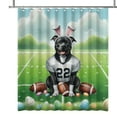 thumbnail image 1 of Happy Easter Hello Spring Pitbull Playing Football Shower Curtain Terrier Dog Lover Waterproof Bathroom Bathtub Curtain - 13003, 1 of 5