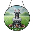 thumbnail image 1 of Happy Easter Hello Spring Pitbull Playing Football Stained Glass Suncatcher Terrier Dog Lover Window Hanging Sign Decor - 13003, 1 of 5