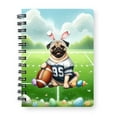 thumbnail image 1 of Happy Easter Hello Spring Pug Playing Football Spiral Bound Journal Dog Lover Gifts 5x7in Spiral Notebook - 13003, 1 of 5