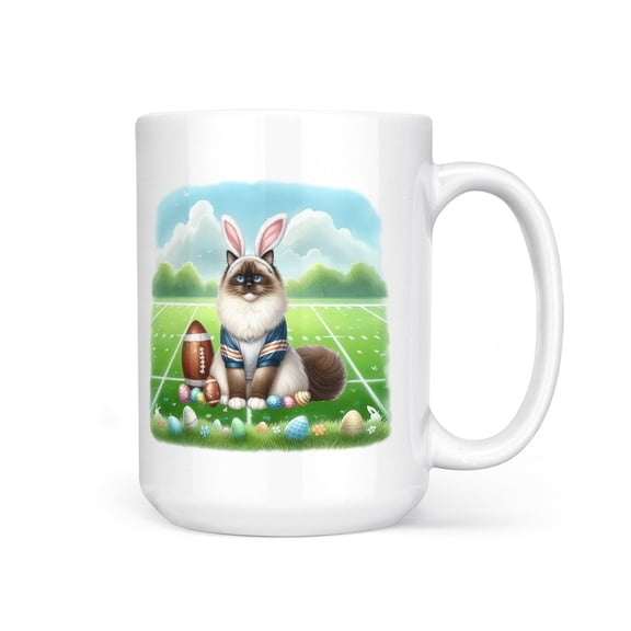 Happy Easter Hello Spring Ragdoll Playing Football Mug Cat Lover Kitten Owner Gifts Idea Coffee Tea Cup - 13003