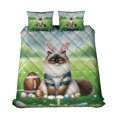 thumbnail image 1 of Happy Easter Hello Spring Ragdoll Playing Football Quilt Bedding Set Cat Lover Kitten Owner Gifts Idea 1 Blanket Bed Cover 2 Pillowcases - 13003, 1 of 5