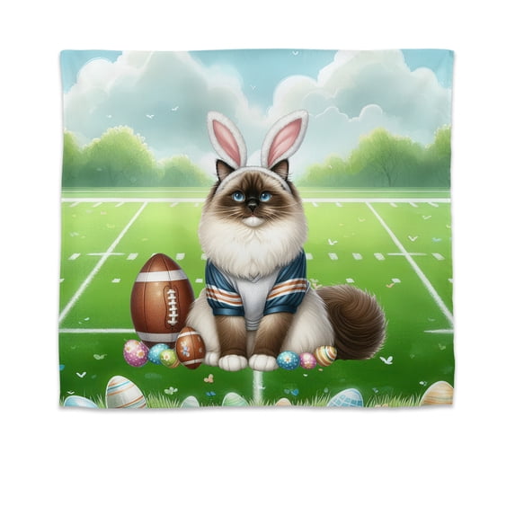 Happy Easter Hello Spring Ragdoll Playing Football Tapestry Cat Lover Kitten Owner Gifts Idea Wall Hanging Backdrop Home Decor - 13003
