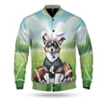 thumbnail image 1 of Happy Easter Hello Spring Toy Fox Terrier Playing Football All Over Print 3D Baseball Jacket Dog Lover Bomber Jacket Softball - 13003, 1 of 6