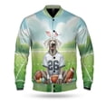 thumbnail image 1 of Happy Easter Hello Spring Weimaraner Playing Football All Over Print 3D Baseball Jacket Weim Gray Ghost Dog Lover Bomber Jacket Softball - 13003, 1 of 6