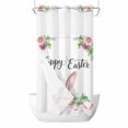 thumbnail image 1 of Happy Easter No Hooks Shower Curtain with Snap-in Liner Daisy Rabbit Ear Green Leaf Spring Plant Shower Curtains for Bathroom, Waterproof, Easy Install, Washable 36"x72", 1 of 9