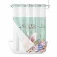 thumbnail image 1 of Happy Easter No Hooks Shower Curtain with Snap-in Liner Spring Rabbit Ears Eggs Floral Green Wood Grain Shower Curtains for Bathroom, Waterproof, Easy Install, Washable 60"x72", 1 of 9
