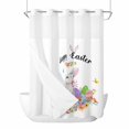 thumbnail image 1 of Happy Easter No Hooks Shower Curtain with Snap-in Liner Watercolor Rabbit Colorful Easter Eggs Spring Floral Shower Curtains for Bathroom, Waterproof, Easy Install, Washable 60"x72", 1 of 9