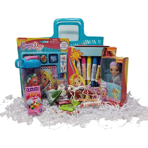 Happy Easter Kids Girls Basket Pre Made Create Your Own Dolls DIY Day Sunny Hair Themed Birthday Get Well Toddler Kids Dolls Toys Games Activities Assorted Goodies