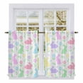 thumbnail image 1 of Happy Easter Kitchen Curtain for Berdoom Living Room Cafe 54 Inch Length, Spring Colorful Bunny Floral Watercolor Tiers Curtains Light Filtering Drapes Rod Pocket Window Treatment 2 Panels 52"Wx54"L, 1 of 8