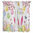 thumbnail image 1 of Happy Easter Kitchen Curtains 63 Inch Length, Spring Watercolor Bunny Eggs Flower Branch Tiers Curtains for Living Room Berdoom Bathroom, Light Filtering Drapes Window Treatment 2 Panels 42"Wx63"L, 1 of 8