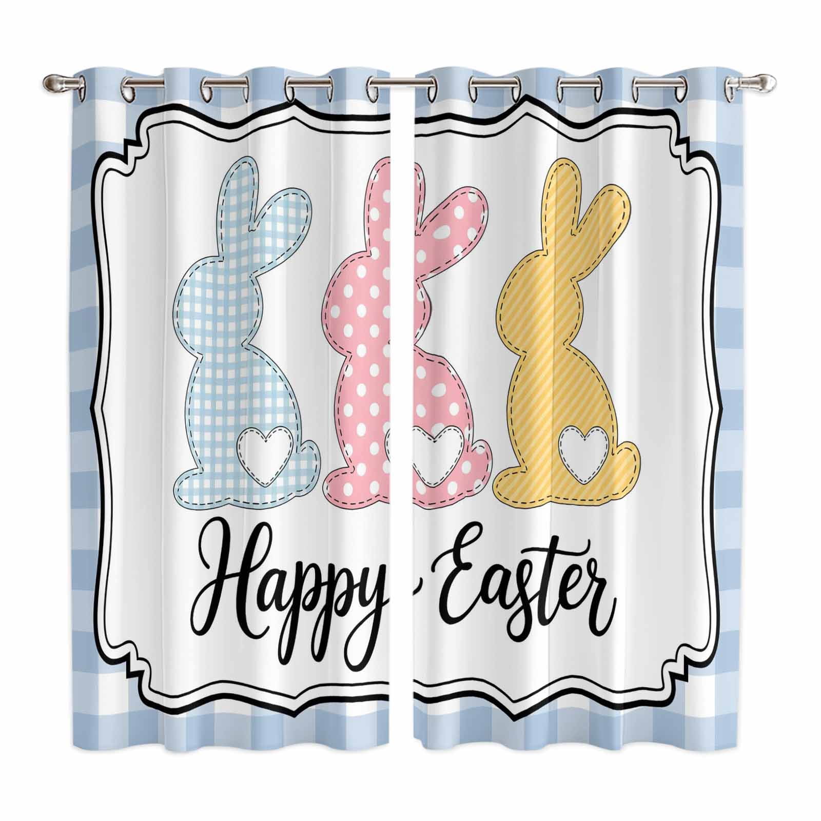 Hapy Rommet Happy Easter Kitchen Curtains Window Panels, Cute Lovely Colorful ...