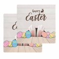 thumbnail image 1 of Happy Easter Kitchen Dish Towels for Drying Dishes Set of 2, Colorful Spring Eggs Beige Wooden Waffle Weave Microfiber Hand Tea Bathroom Towels Quick Dry & Absorbent Towel 12x12, 1 of 7
