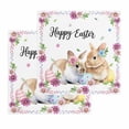 thumbnail image 1 of Happy Easter Kitchen Dish Towels for Drying Dishes Set of 2, Cute Rabbits Eggs Daisy Flowers Plants Watercolor Waffle Weave Microfiber Hand Tea Bathroom Towels Quick Dry & Absorbent Towel 12x12, 1 of 7