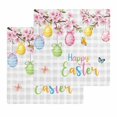 thumbnail image 1 of Happy Easter Kitchen Dish Towels for Drying Dishes Set of 2, Spring Colorful Eggs Butterfly Grey Plaid Waffle Weave Microfiber Hand Tea Bathroom Towels Quick Dry & Absorbent Towel 12x12, 1 of 7