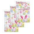 thumbnail image 1 of Happy Easter Kitchen Dish Towels for Drying Dishes Set of 3, Spring Watercolor Bunny Eggs Flower Grey Plaid Waffle Weave Microfiber Hand Tea Bathroom Towels Quick Dry & Absorbent Towel 15.7x23.6, 1 of 7