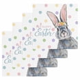 thumbnail image 1 of Happy Easter Kitchen Dish Towels for Drying Dishes Set of 4, Spring Rabbits Polka Dots Watercolor Waffle Weave Microfiber Hand Tea Bathroom Towels Quick Dry & Absorbent Towel 12x12, 1 of 7