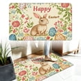 thumbnail image 1 of Happy Easter Kitchen Rug, Colorful Eggs Flowers Kitchen Mat, Waterproof Non Slip Farmhouse Easter Doormat, Kitchen Mats for Floor Low-Profile Easter Holiday Party Home Decor, 47*31 inch, 1 of 7