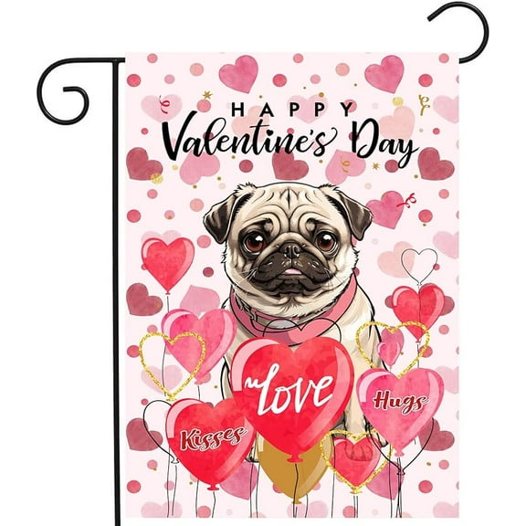 Happy Easter Labrador Dog Garden Flag Chocolate Lab Spring Flags Buffalo Plaid Bunny Eggs Yard Flag for Outside 12x18 Double Sided Small Decorative Floral Outdoor Flag